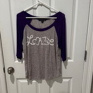 Purple and Gray Women's Top